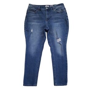 Royalty for Me Women's Stretchy Distressed High Rise Skinny Ankle Jeans Size 20W